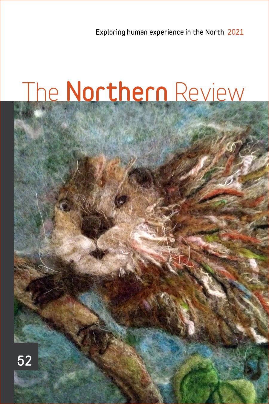 The Northern Review 52 Cover. Busy Beaver felt painting
